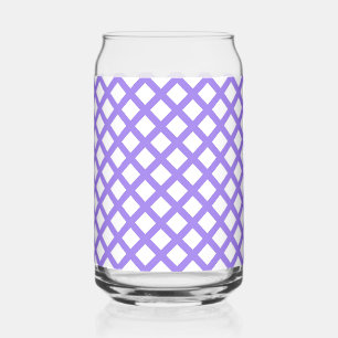 Verre Canette Motif diamant à carreaux blanc violet