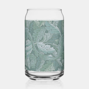 Verre Canette Motif feuille d'acanthe bleu sarcelle de William M