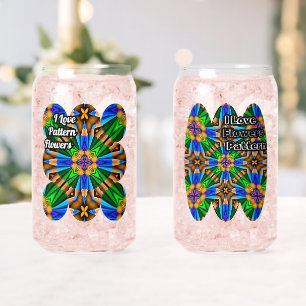 Verre Canette Motif Fleurs Abstraites uniques