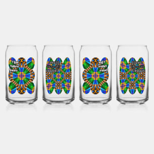 Verre Canette Motif Fleurs Abstraites uniques