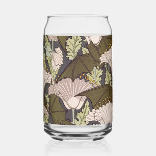 Verre Canette Motif floral Art nouveau vintage avec chauve-souri