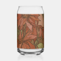 Motif floral de Poinsettia Art nouveau rouge de Mu