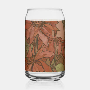 Verre Canette Motif floral de Poinsettia Art nouveau rouge de Mu