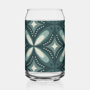 Verre Canette Motif géométrique vert rétro