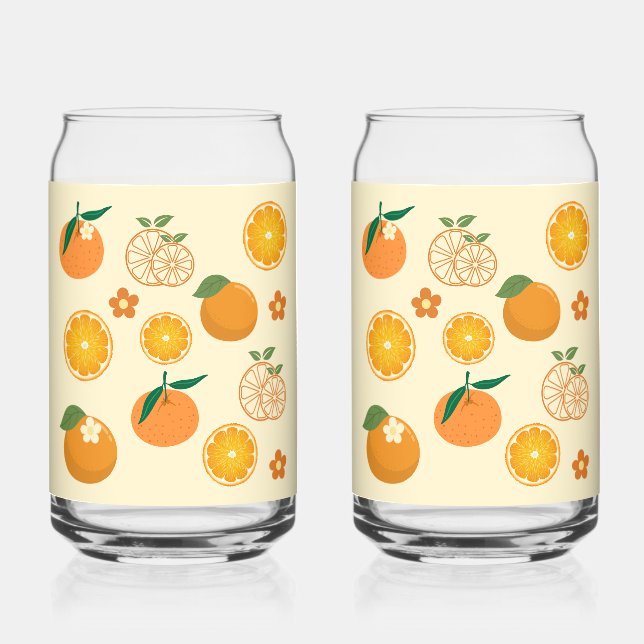Verre Canette Motif Oranges (Recto)