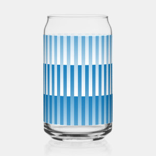 Verre Canette Motif rayé bleu blanc