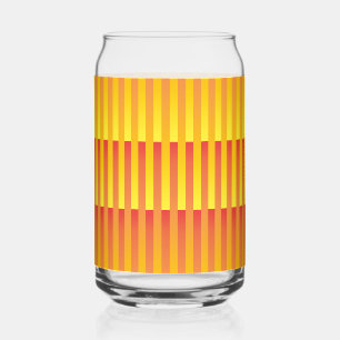 Verre Canette Motif rayé jaune orange