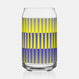 Verre Canette Motif rayé jaune violet