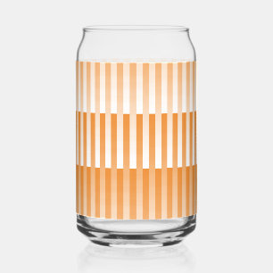 Verre Canette Motif rayé orange et blanc