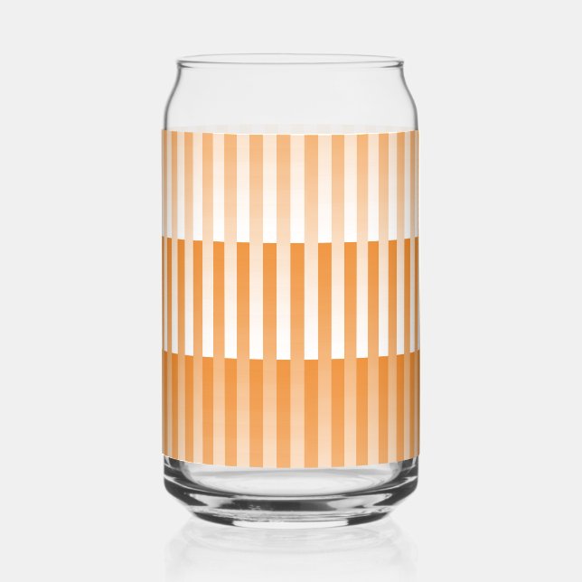 Verre Canette Motif rayé orange et blanc (Recto)
