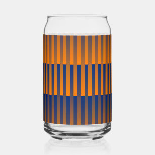 Verre Canette Motif rayé orange violet