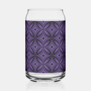 Verre Canette Motif Rétro de Couleur Violet Foncé