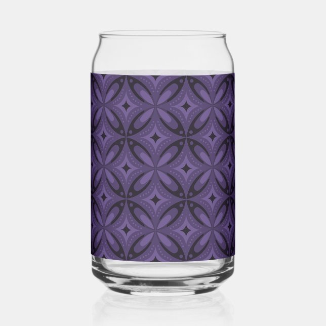 Verre Canette Motif Rétro de Couleur Violet Foncé (Recto)