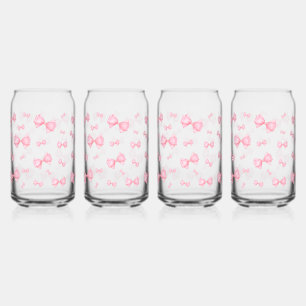 Verre Canette Motif rose Coquette Bow
