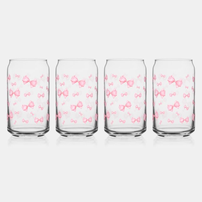 Verre Canette Motif rose Coquette Bow (Recto)