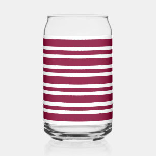 Verre Canette Motif sans couture à rayures blanches et burgundy