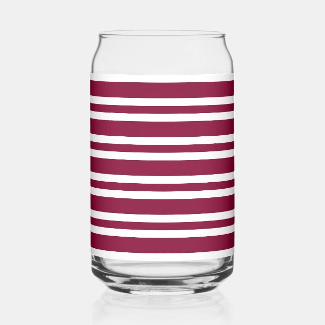 Verre Canette Motif sans couture à rayures blanches et burgundy (Recto)