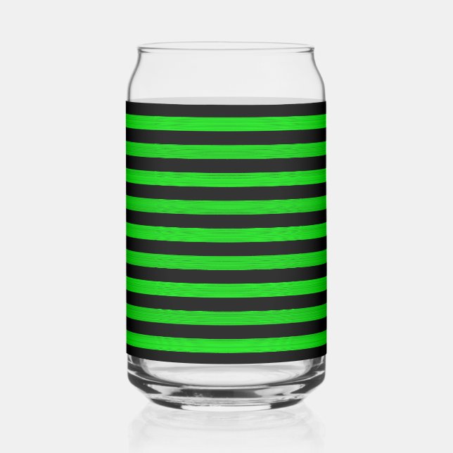 Verre Canette Motif sans couture à rayures vertes et noires (Recto)