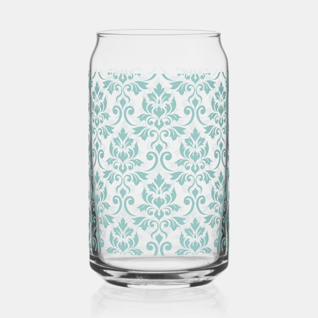 Verre Canette Motif sarcelle damas Feuille (Recto)