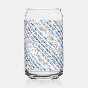 Verre Canette Motif tribal aztèque orange bleu mignon