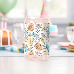 Verre Canette Motif tropical d'été dessiné à la main