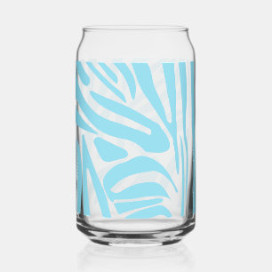 Verre Canette Motif Zèbre Bleu