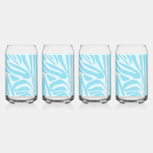 Verre Canette Motif Zèbre Bleu