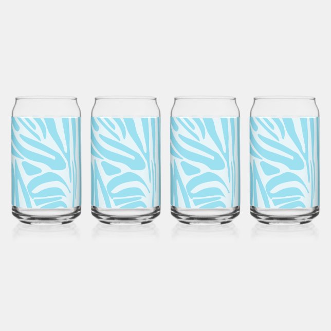 Verre Canette Motif Zèbre Bleu (Recto)