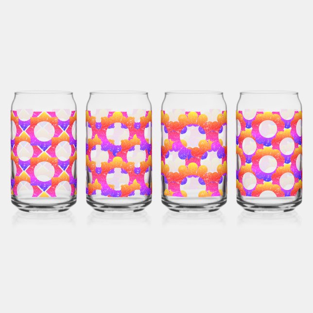 Verre Canette Motifs Floraux Joyeux (Recto)