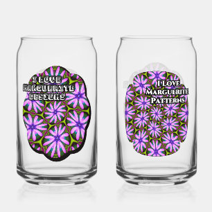 Verre Canette Motifs marguerite violet