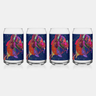 Verre Canette Multicolored Floral