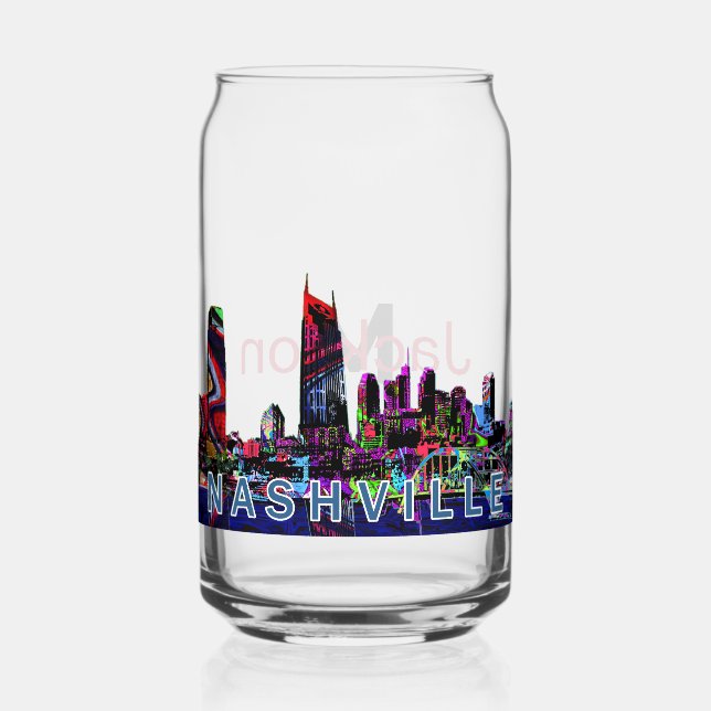 Verre Canette Nashville en graffiti avec monogramme (Recto)