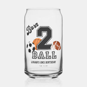 Verre Canette Né 2 Ball Sport Thème Garçon 2e Anniversaire Faveu