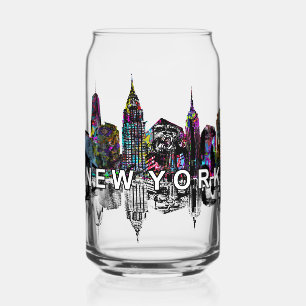 Verre Canette New York en graffiti avec monogramme