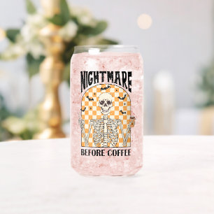 Verre Canette "Nightmare Before Coffee" Skeleton rétro Boire
