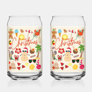 Verre Canette Noël tropical