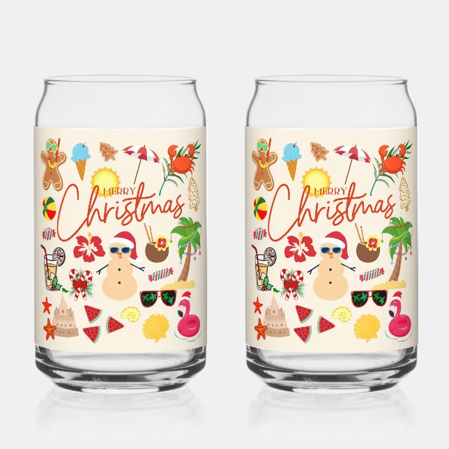 Verre Canette Noël tropical (Recto)