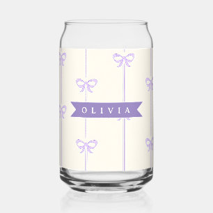 Verre Canette Nœud Coquette Personnalisé Nom Esthétique Féminin