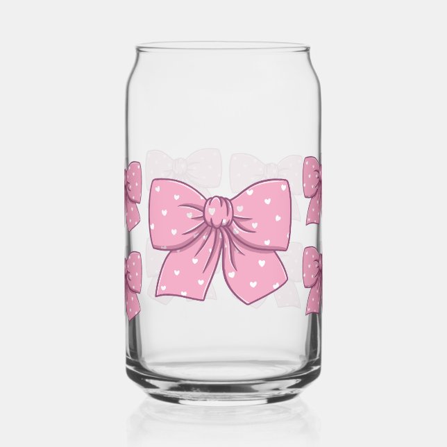 Verre Canette nœuds roses (Gauche)