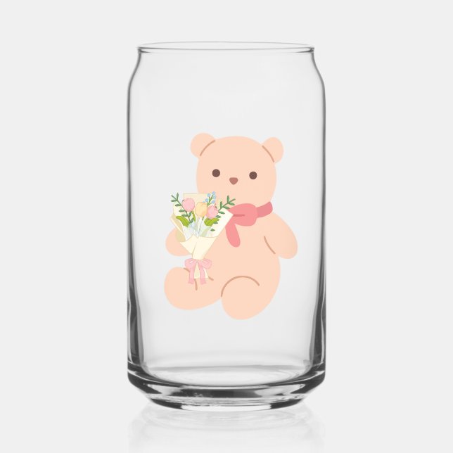 Verre Canette nœuds roses (Gauche)