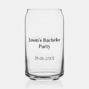 Verre Canette Nom de la fête de bachelor date simple minimal mei