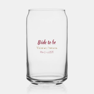 Verre Canette Nom de la future mariée date marron doré fête de m