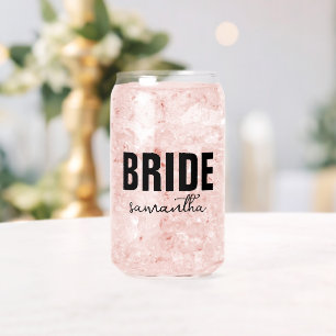 Verre Canette Nom de la mariée personnalisée