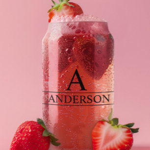 Verre Canette Nom de monogramme Classique personnalisée