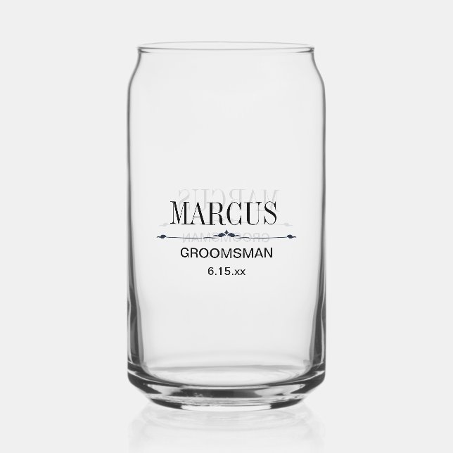 Verre Canette Nom des garçons d'honneur Date du mariage  (Recto)