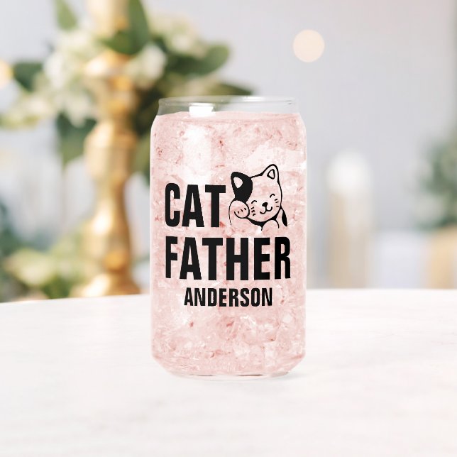 Verre Canette Nom du père du chat personnalisé (Insitu (Mariage))