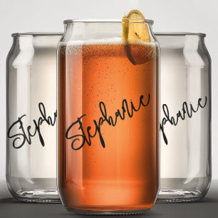 Verre Canette Nom du script Monogramme personnalisé