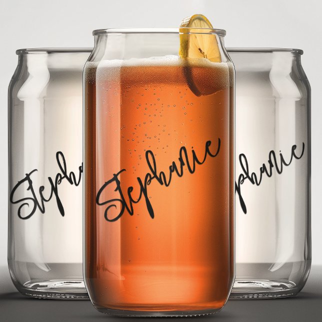 Verre Canette Nom du script Monogramme personnalisé (Créateur téléchargé)