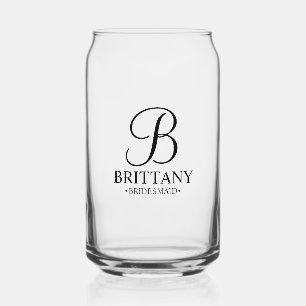 Verre Canette Nom et monogramme de la servante d'accueil personn