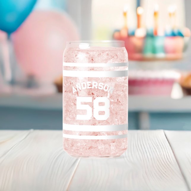 Verre Canette Nom et numéro personnalisés Sports Jersey (Insitu (Baby Shower))